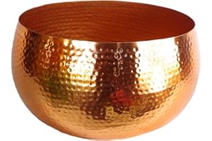 Leaf LEAF-7304B XL Metal Bowl 32 x 20cm Hammered Copper Colour-Straight Edge
