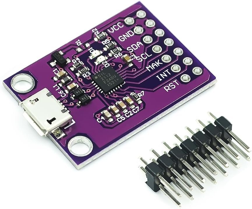 Hailege CP2112 Placa de depuración de evaluación CP2112 Placa de depuración Micro USB2.0 para USB USB a SMBus Módulo de comunicación I2C Dongle Grabación de datos