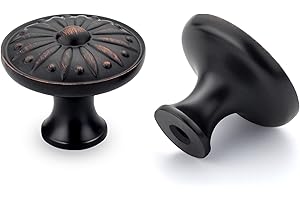 LONTAN 4 Stück Schrankknöpfe Vintage Schwarz - Möbelknöpfe Ölgeriebene Bronze - Schubladenknöpfe für Schrank