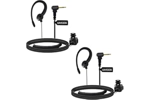 UAYESOK Zestaw słuchawkowy z 1 pinem, 2,5 mm, typ G Security słuchawki do Walkie Talkie Motorola Talkabout TLKR T92 H20 T60 T80 T82 XT180 radiowe, z mikrofonem PTT i zatyczkami do uszu (2 sztuki)