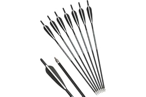 SHJG USINE ZSHJG 12Pcs Flèches d'arbalète en Carbone 18 Pouces 20 Pouces De Carbone Flèches De Rechange Pratique De Cible De Broadhead pour 35 Lbs Arbalète et Mini Arc