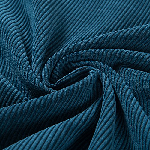 Baibu Purer Weicher Dekorativ Sofa Kissenbezug Kissenhülle mit verdecktem Reißverschluss aus Kord in 7 modernen Farben und 11 Größen,Türkis blau 55x55cm - 3