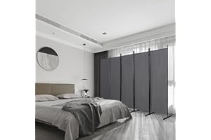 Mingone Paravent - Divisorio divisorio per interni, balconi, privacy, parete spagnola, in tessuto, 5 pezzi, per uffici, 250 x 180 cm, colore: antracite