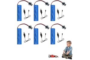 ZOYDP 6 Pezzi 14500 Batteria Agli Ioni 3.7v, 500mAh Batteria Litio 3.7V con 6 Caricatori USB SM-2P Plug, Batteria Ricaricabile 14500 per Auto RC, Carri Armati, Passeggini, Barche, Robot