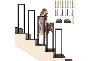 SCGSJZH Main Courante pour Escalier Interieur, Rampe Escalier en Forme de U Métal, Garde Corps Escalier en Fer Forgé, Balcons/Couloirs/Appartements Balustrade, Noire (85cm)