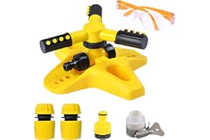 JINGTOPS Juegos De Agua para Aspersor Agua con Gafas Protectoras,Aspersores De Riego Cesped Aspersor Jardin con Adaptador Grifo Manguera,Aspersor Jardin Juego Agua Exterior