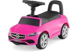 COSTWAY Mercedes-Benz Ride-On Car, Ride-On Vehicle with Storage Space Under Seat, Push Car with Horn & Engine Sound, Ride-On Car for Children from 1 Year (Pink)