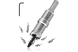 SAIBOO 20mm Broca Cortadora de Agujeros de Metal, Cortador Orificio con Punta de T.C.T Carburo de Tungsteno con Taladro Piloto para Acero Inoxidable, Acero Dulce, Aleación de Aluminio, Cobre, Hierro