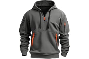 BOLUOBAO Zipper Hoodie Herren Sweatshirt mit Reißverschluss Pullover Langarm mit Taschen Warm Kapuzenjacke Kapuzenpullover