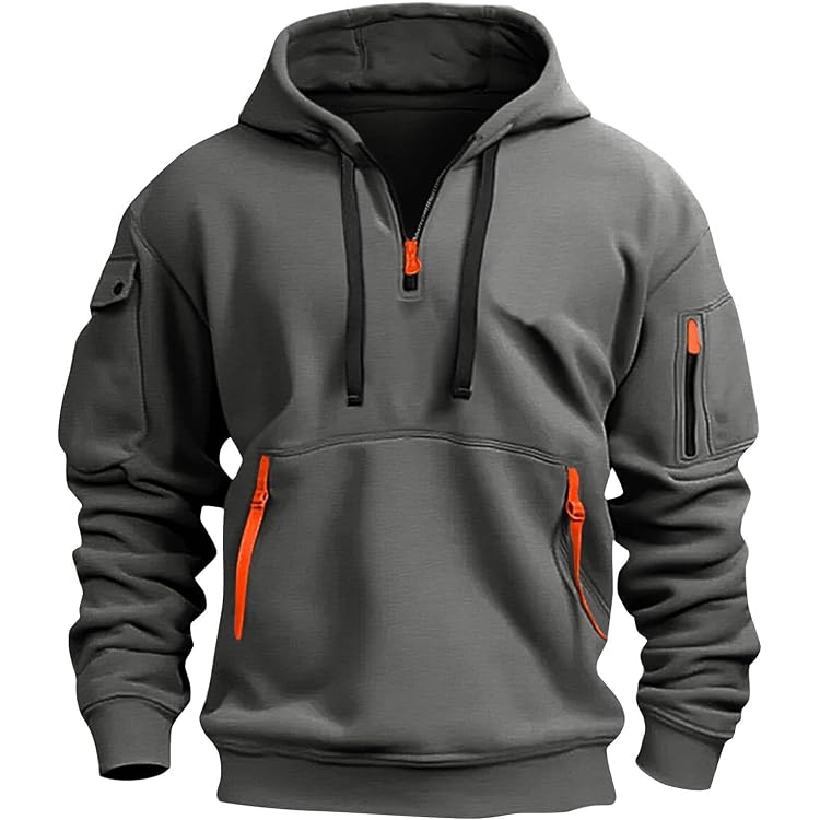 LAVECCHIA Übergrößen Kapuzenpullover – Hoodie Mit Reißverschluss, Aus Baumwolle, Für Große Größen