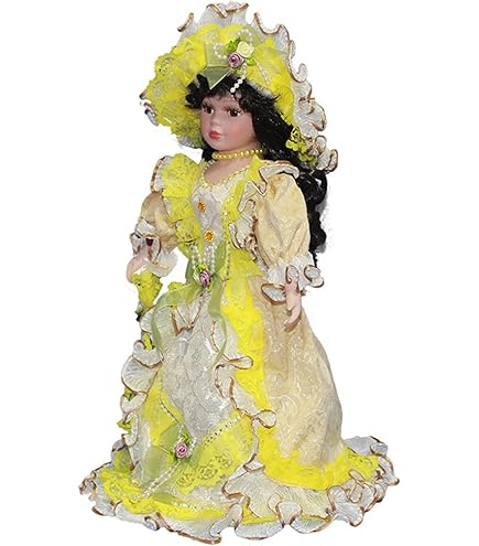 POUPÉE DE COLLECTION style victorien toute en porcelaine/veste aspect
