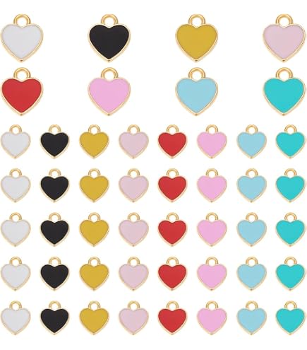 72 Ciondoli A Cuore E Rosa Smaltati – Fai Da Te Gioielli, Regalo Perfetto Per La Festa Della Mamma