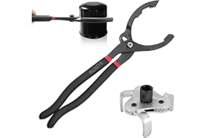 Ansodo 12" Capacity Professionals Adjustable Oil Filter Pliers with 3 Jaw 2 Way Oil Filter Wrench Removal Tool,Can be Used with 3/8 & 1/2 L-Type Wrenches/Ratchet Wrenches
