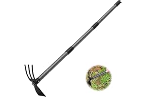 DAKEPOLE Houe de Jardin avec 2 Griffes, Largeur 114cm, Serfouette Binette Trident de Jardin pour Labourer et Désherber Le Sol, Cultivateur de Jardinage Manuel…