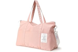 Dizdvizd Bolsa de Viaje Mujer Bolsa Deporte, Impermeable Bolsa de Gimnasio Grande Bolsa, Weekend Bolsa pernocte Llevar en Bolsa Hospital Holdalls - Rosa