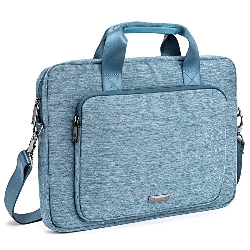 Laptophülle, Evecase 15.6 Zoll Universal Neoprene Gepolsterte Notebook Briefcase Laptop Schutzhülle mit Anzug-Gewebe / Ablösbaren Träger / Handgriff / Frontfach / Zubehörfächer für Lenovo Asus Acer HP - Himmelblau