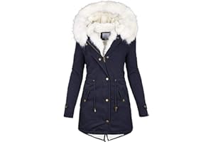 757 Cappotto Invernale da Donna Elegante Piumino Pelliccia Giacca Donna Invernale Lungo Trench Giubbotto Giubbino Donna Invernale