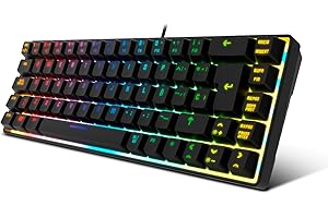 KROM KALISTA - Tastiera a membrana da gioco RGB Rainbow, fattore di forma 62%, modalità di gioco, N-19 anti-ghosting, Windows | Mac, layout inglese, nero