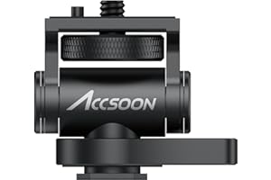 Accsoon 1/4 Zoll Multidirektionaler Cold Shoe Mount Adapter mit 1/4 Zoll Gewinde für SeeMo 4K/SeeMo/SeeMo pro/CineView 2 SDI/HE/SE/Quad/Nano/PowerCage Mini, 180 ° Neigung einstellbar
