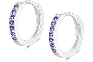 EPIRORA Silver Hoop Earrings for Women, Sterling Silver Small Huggie Hoop Earrings | Hypoallergenic Daisy Flower Cubic Zirconia Hoops Earring Jewellery Gifts for Ladies Girls Birthday Wedding Christmas