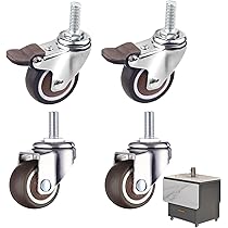 Milwaukee Trolley Carrello Con Ruote Da 50 Mm M10 Filettato Girevole E Frenato - 4 Ruote Per Carichi Fino A 200 Kg Ruote Girevoli Freno 50 Mm