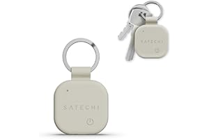 ‎SATECHI SATECHI FindAll Lokalizator Kluczy Z Funkcją Apple Find My, Ładowaniem Bezprzewodowym, Głośnym Alertem Dźwiękowym, Lokalizatorem GPS Do Kluczy iPhone 17 16 15, iPad, Mac I Innych – Beżowy