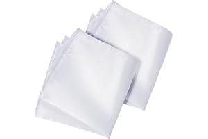 LLOUSSAK 2 stycken näsdukar för män, 28 x 28 cm enfärgad satin näsduk vit, mjuk kostym för bröllop, fester, viktiga tillfälle