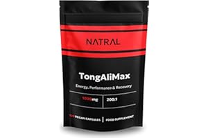 NATRAL TongAliMax Pure TA 200:1 Extract - 120 Caps 500mg - No Additives No Filler - Energy and Recovery Supplement for Men