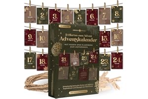 ‎LEBENSKOMPASS Lebenskompass Adventskalender Karten Set Jahresunabhängig – 24 Achtsamkeitskarten mit Clips & Fäden – Kreativer Selbstliebe Adventskalender zum Aufhängen, für Achtsamkeit und Reflexion