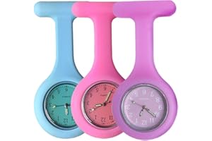 SibyTech Krankenschwester Ansteckuhr fob,Silikon mit Pin/Clip,Glow Pointer im Dunkeln,Infektionskontrolle Design,Analog-digital,Quarzwerk,Arzt Sanitäter medizinische Brosche Fob Uhr