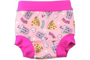 BabyPreg Baby Kind Schwimmen Briefs Abdeckung Windel mit hohen Taille Bauchschutz Badeshorts (Rosa (Blume), 0-2 Jahre)
