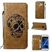Produktbild Samsung Galaxy S7 Edge (5.5 Zoll) Tasche , Magnetverschluss hülle Stil PU Leder Schutz hülle Handyhülle Premium Geldbeutel Schale Kunstleder Lederhülle Flip Case im Bookstyle mit Standfunktion und Kartenfächer Klapptasche Die Hohe Anfire der Qualität Cover für Samsung Galaxy S7 Edge G935F - hellbraun