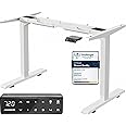 MAIDeSITe Adjustable Height Standing Desk Frame Two-Stage Desk Stand Sit-stand Table Workstation Ergonomic Workplace with Memory Smart Pannel (2 Stage|Dual Motor, White) T2 Pro