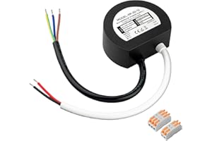 Karyoosi Impermeabile IP67 Trasformatore LED 12V 20W 1.67A, Alimentatore 220V a 12V, Driver LED Rotondo per Illuminazione Interna ed Esterna