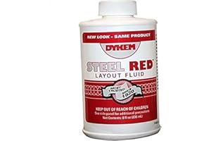 Dykem Steel Red Layout Fluid (80496, 8oz Brush-in-Cup, 240 ml).