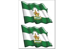 Artimagen Pegatina Bandera Ondeante 2 uds. Andalucía Resina 45x33 mm/ud.