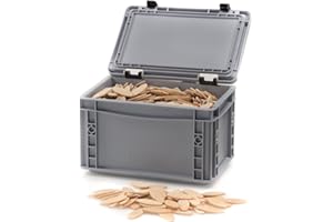 WFix Lamelles d’Assemblage Type Lamello 20 1000 pièces Taille 20 Chevilles Plates dans une Boîte de Rangement EUROboîte Idéal pour Fraisage et Bricolage