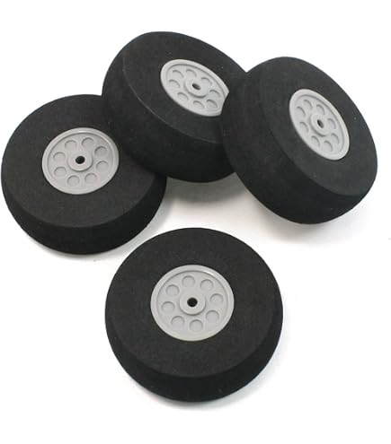 Pneus + Roues Pour Avion RC / Voiture RC - 2,75 Pouces - Éponge PU + Moyeu Plastique - 2 Paires Incluses