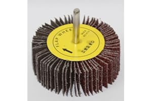 EISENWOLF Set of Lamellar Sander 80 mm x 30 mm 6 mm Handle Sanding Heads for Drills Flap Sanders Grit 40-120 Selectable for Metal and Wood (10, P120)