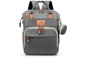 LAZY LACES MADRECITA™ Baby Nappy Changing Bag With Changing Station, High Capacity Waterproof Backpack, Built-in USB Port, Wet Pocket Travel, Foldable Baby Bed