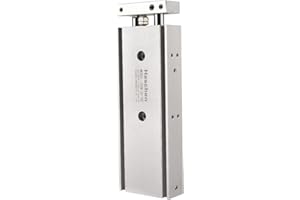 Heschen Cilindro neumático de aluminio doble, CXSM 20-100, Guía Varilla Placa Varilla doble Guiado Neumático, rodamiento deslizante amortiguado, Diámetro de 20mm, carrera de 100mm, doble acción