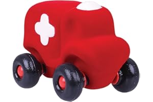 Rubbabu - R20111 - Ambulance Rouge 11 cm (caoutchouc naturel)