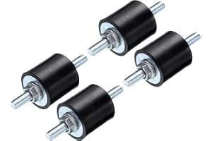QUARKZMAN 4 stycken gummiisoleringsfästen M6 x 18 mm med skruvar 25 x 25 mm hane vibrationsdämpare cylindrisk galvaniserad vibrationsdämpare gängad anslutning med 8 stycken M6 låsmuttrar