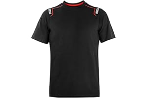 SPARCO TEAMWORK Sparco Trenton T-Shirt Elasticizzata in Cotone Nera