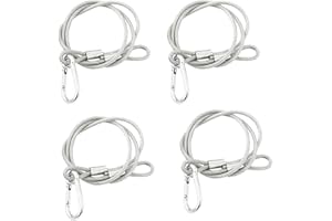 Luce Morsetti Gancio Cavi di Sicurezza, Yueser 4 Pezzi Gancio Corda di Sicurezza Filo d'Acciaio Cavi di Sicurezza Cavo di Sicurezza in Acciaio Inox per DJ palco illuminazione Biciclette E Bagagli