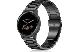 Issinlky Metal band for Garmin Vivoactive 4S/Venu 2S/Venu 3S/Vivomove 3S, 18mm band Stainless Steel strap for Fossil Ladies Gen 6/Fossil Ladies Gen 5E/Fossil Ladies Q Venture HR Gen 4