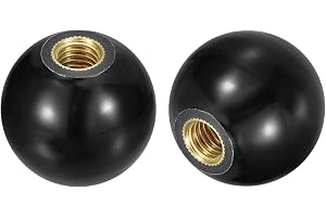 QUARKZMAN 2 st gängade sfäriska knoppar, M6 gänga hona, värmehärdningsknopp, diameter 20 mm, runda handtag med kopparinsatser