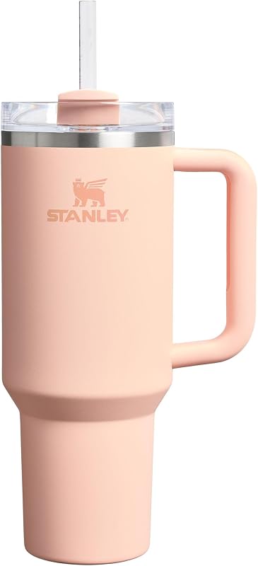 STANLEY 1913 Quencher H2.0 Flowstate Trinkflasche Mit Strohhalm 1.2L - Thermobecher Kühlt 11 Stunden - 48 Stunden Eisgekühlt - Thermosflasche BPA Frei - Edelstahl Trinkbecher - Orange Cream
