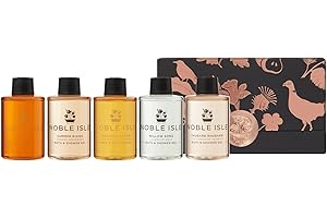 Noble Isle Shower Gel Gift Set - Great British Wanderer Unisex Body Care Gift Set for Men & Women - Limited Edition Top 5 Fragrance Collection - Made in UK