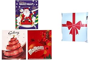 BBL BADA BUSINESS LIMITED 3 Pack Chocolate Advent Calendar Gift Hamper For Christmas (Caddbury 90g/ Galaxys 110g/ Malteserss 108g) For Kids or Adults helps countdown the days until Christmas